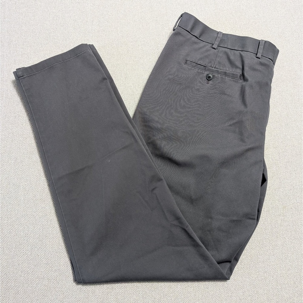 Charles Tyrwhitt Men's Gray Pants 40x34 Slim Fit Non-Iron Stretch Cotton Office